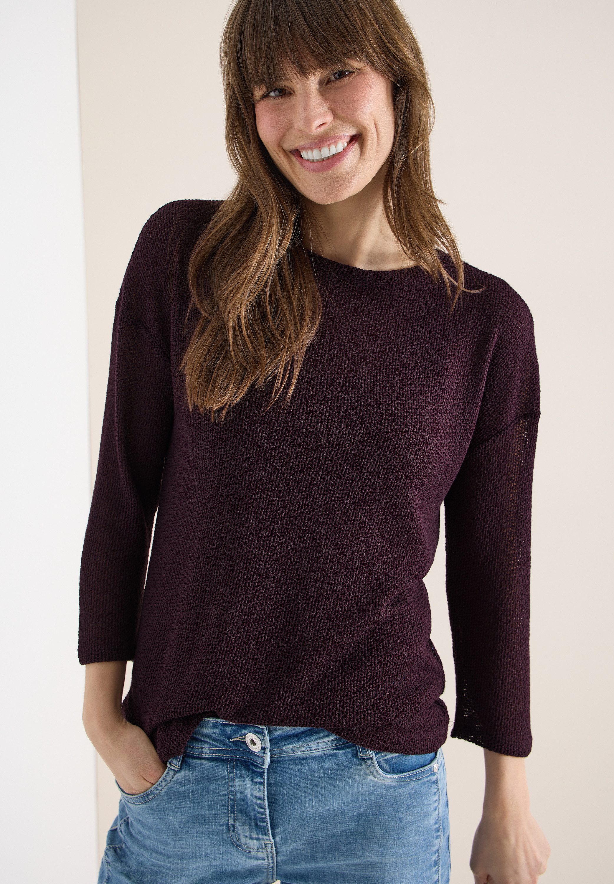 cecil 3/4 Arm-Pullover mit U-Boot Ausschnitt