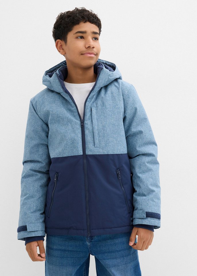 bonprix Winterjacke mit abnehmbarer Kapuze, windabweisend, atmungsaktiv, Regular Fit