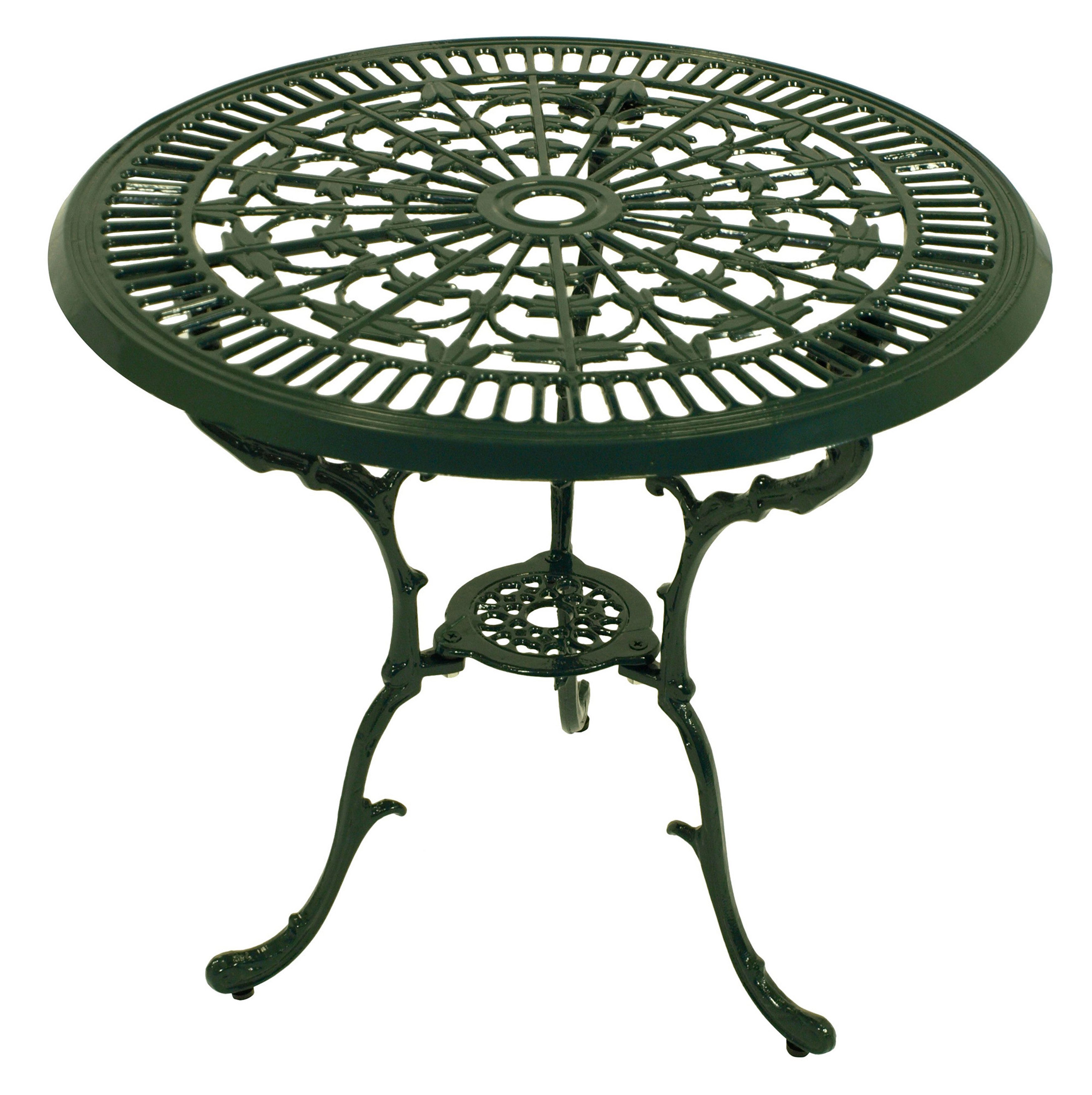 TPFGarden Sitzgruppe BOULDER, (Bistroset - Jugendstil - Gartenmöbel Set 3-teilig, 3-tlg., Sitzgruppe Aluguss antik dunkelgrün), (2x Sessel mit Armlehnen, 1x Tisch 70cm rund)