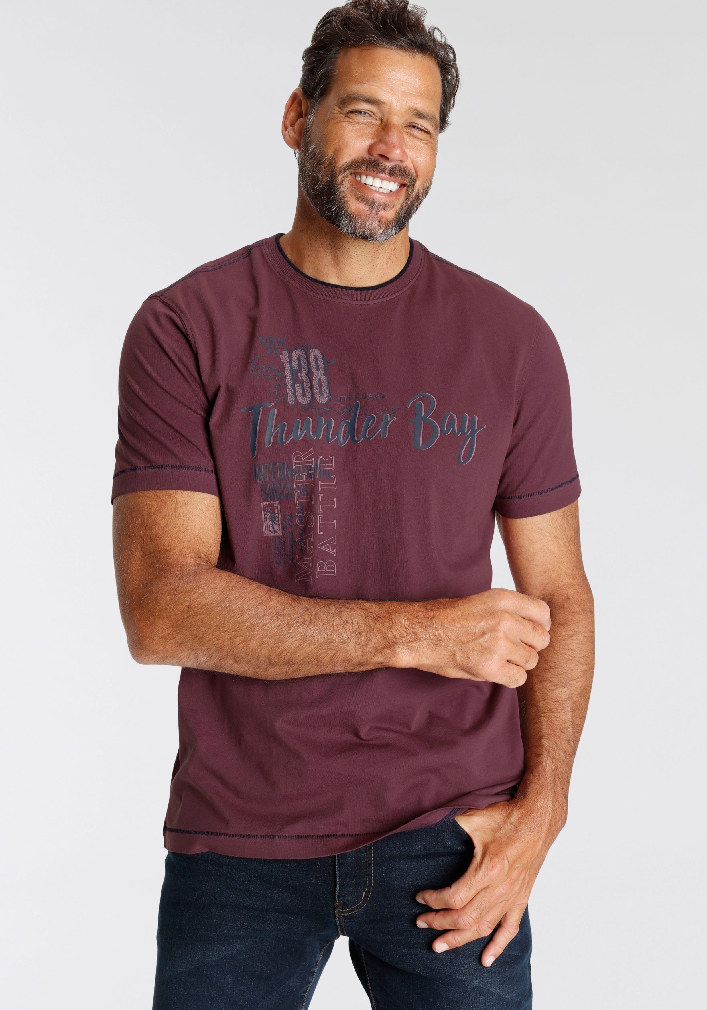 Mans world Man's World T-Shirt mit Brustprint
