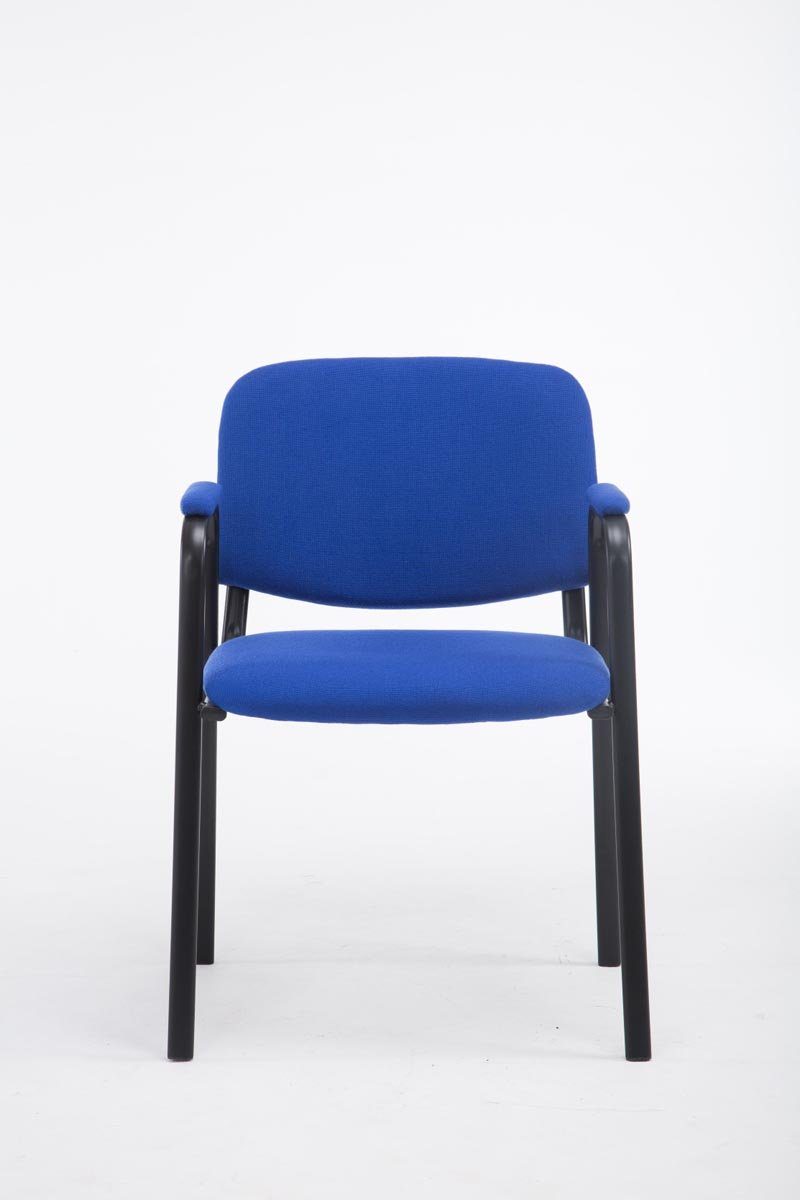 Besucherstuhl - - blau Metall hochwertiger Warteraumstuhl Keen Konferenzstuhl (Besprechungsstuhl Polsterung mit - schwarz Stoff - Gestell: Sitzfläche: TPFLiving Messestuhl),