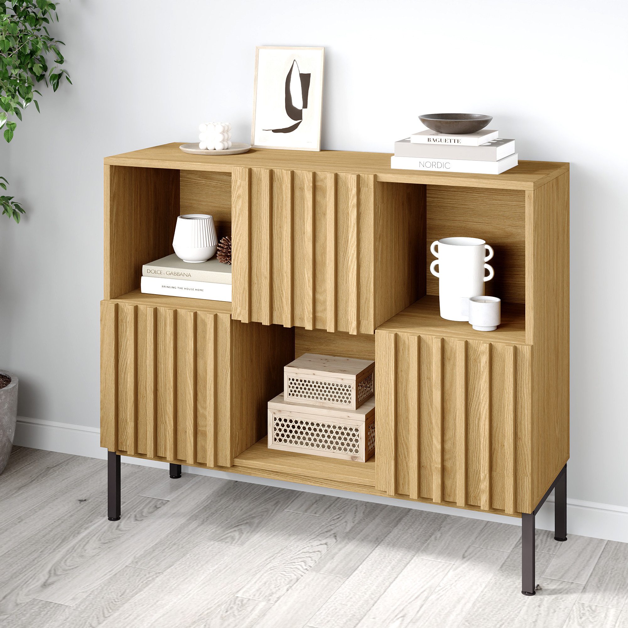 FUFU&GAGA Sideboard Mehrzweck-Aufbewahrungsschrank aus Ahornholz günstig online kaufen