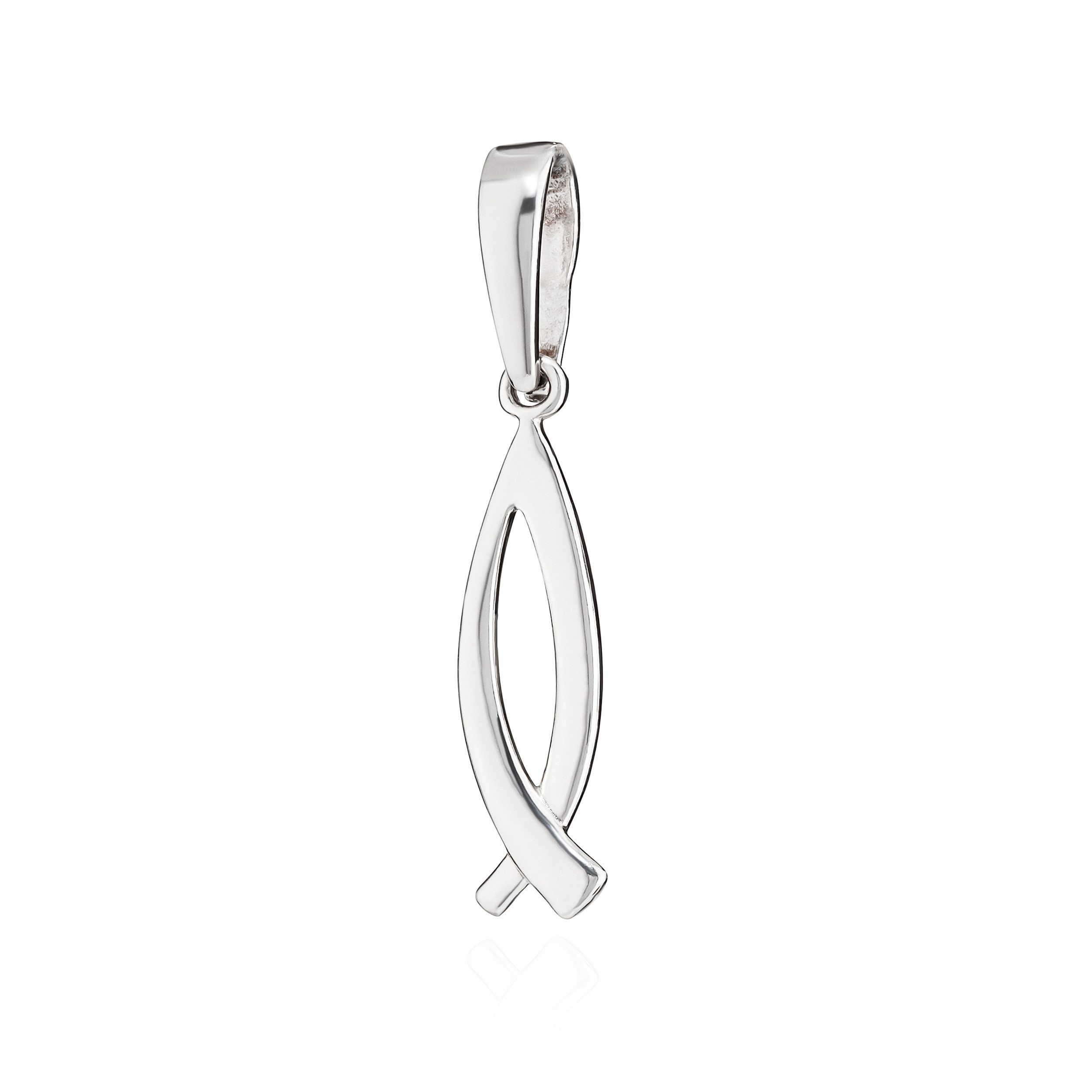 Kettenanhänger Kettenanhänger ICHTHYS christliches Fisch-Symbol 925 Silber Silberanh