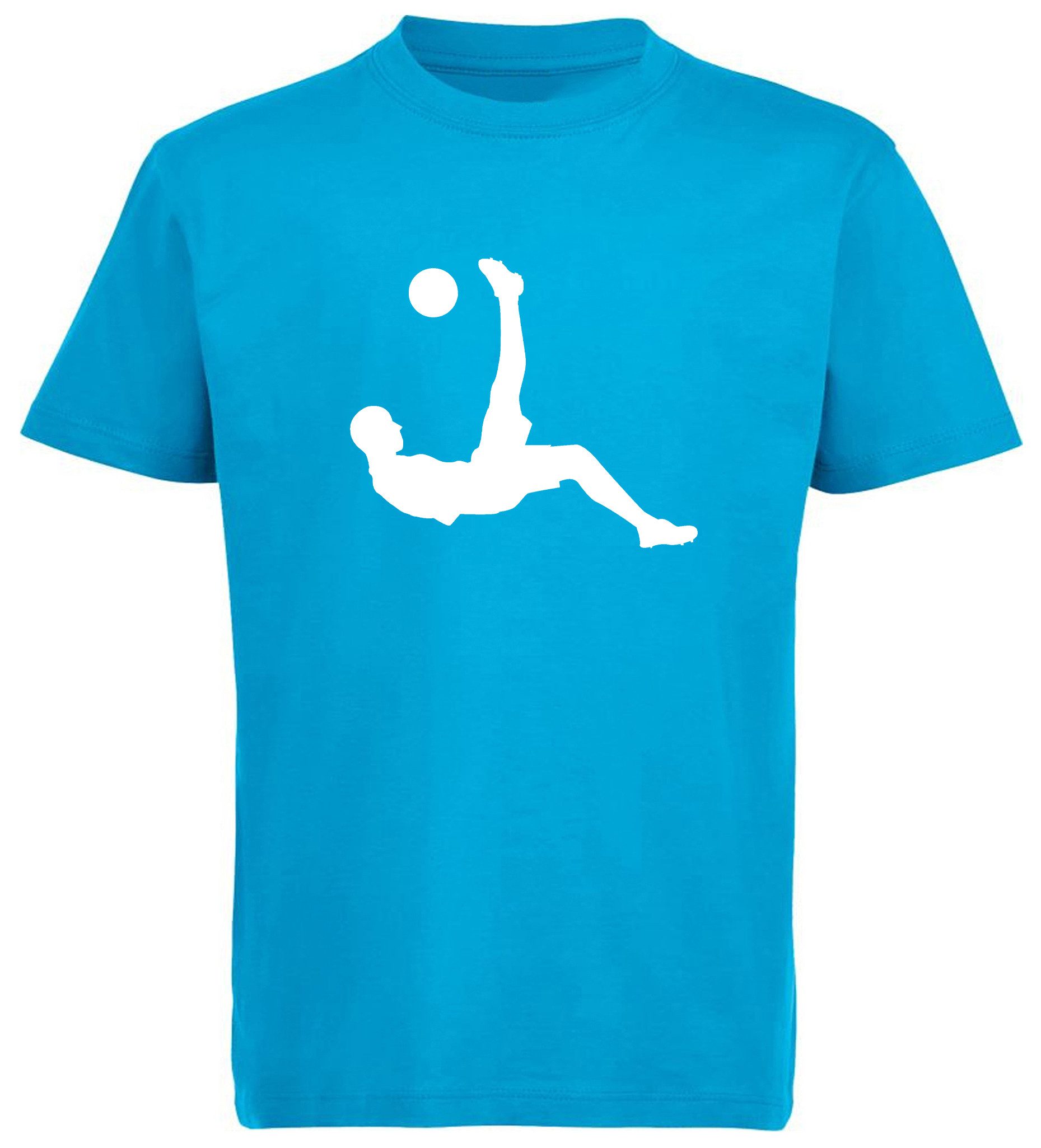 T-Shirt Kinder Fussball Print Shirt - Fussballer beim Fallrückzieher