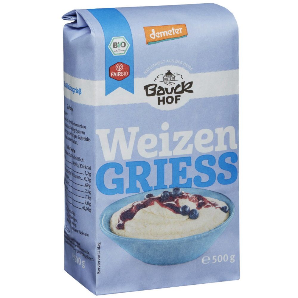 Bauck Mühle Mehl Grieß - Weichweizen 500g 3er Pack