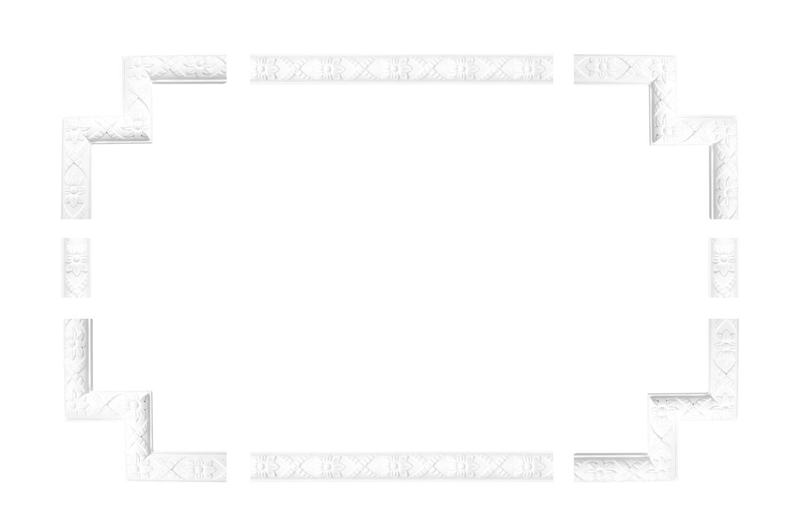 CR621, CR621 hart 2 und Deckenumrandung Zierprofil Meter aus Wand- Stuckleiste - & Wandleiste weißes Grand vorgrundiert / - Decor Flachleiste, 45x28mm stoßfest, PU