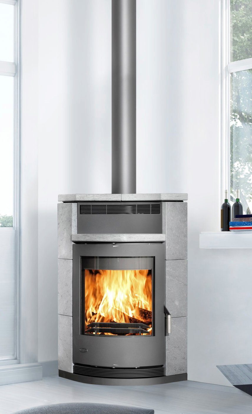 Fireplace Kaminofen Lyon Speckstein, Zeitbrand, Eckofen 8,8 kW