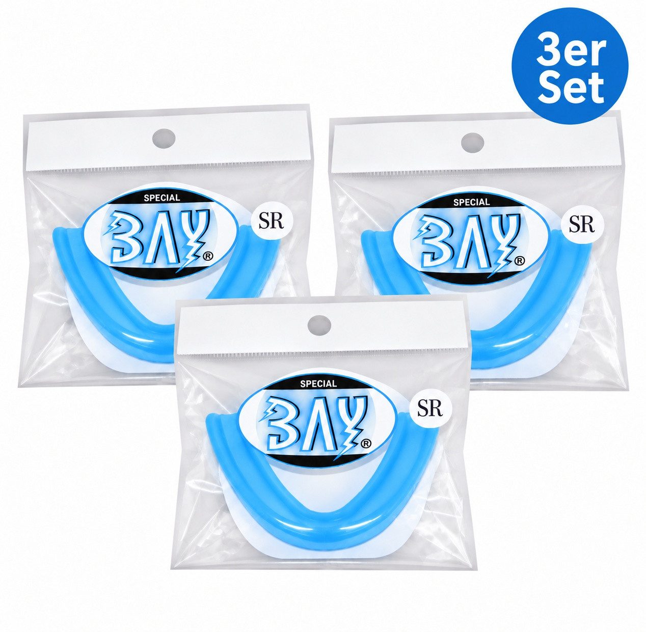 BAY-Sports Zahnschutz 3x Set Zahnschützer Mundschutz Zahnschutz Sport Erwachsene Kampfsport (3 Stück Set, Zahnschutz Sport), Sparset, viele Farben, Senior ab 13 Jahre, im Wasserbad anpassen