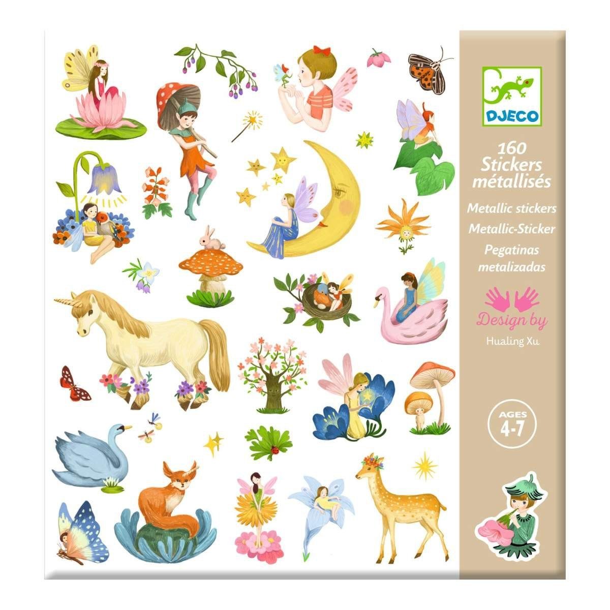 DJECO Sticker 160 DJECO Sticker für Kinder ab 4 Jahren mit tollen Motiven