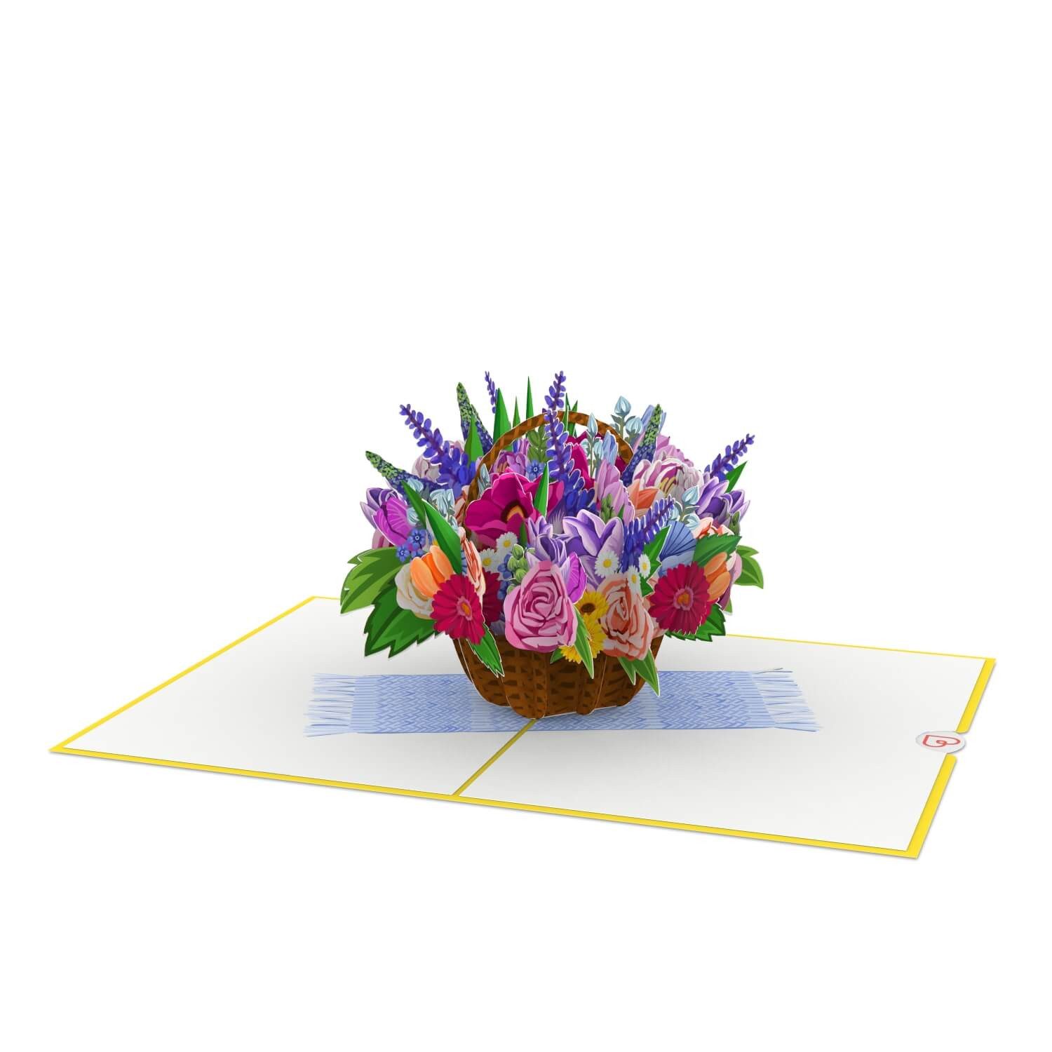 papercrush Geburtstagskarte Bunter Blumenkorb Pop-Up Karte