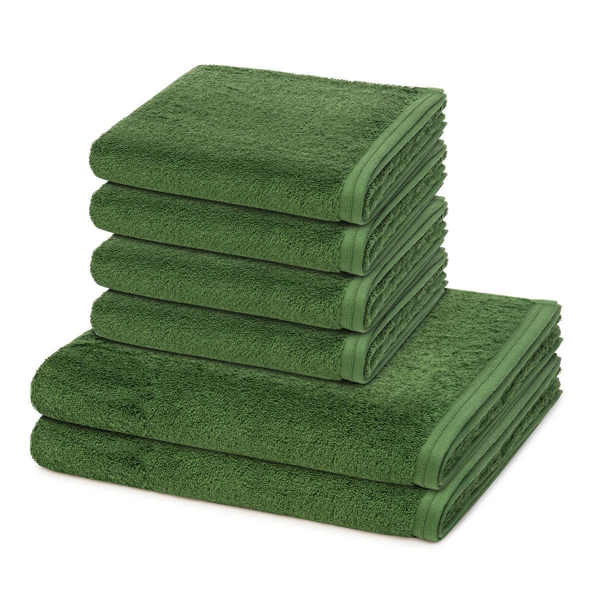 Vossen Handtuch Set Vegan Life, Frottee (Spar-Set, 6-St), 4 X Handtuch 2 X Duschtuch im Set - Baumwolle - Saugstark