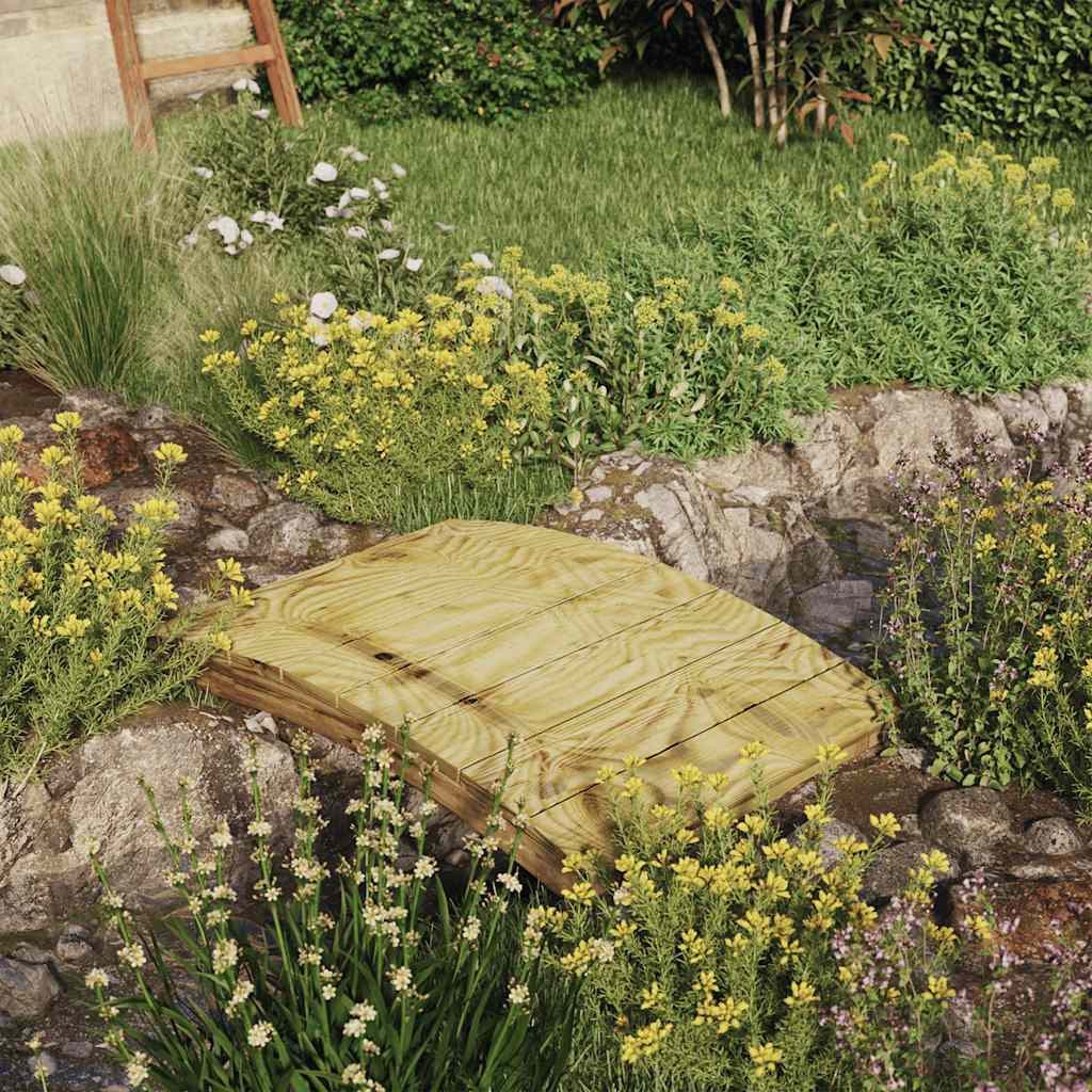 vidaXL Zierbrücke Gartenbrücke 110x74 cm Massivholz imprägniert Kiefer