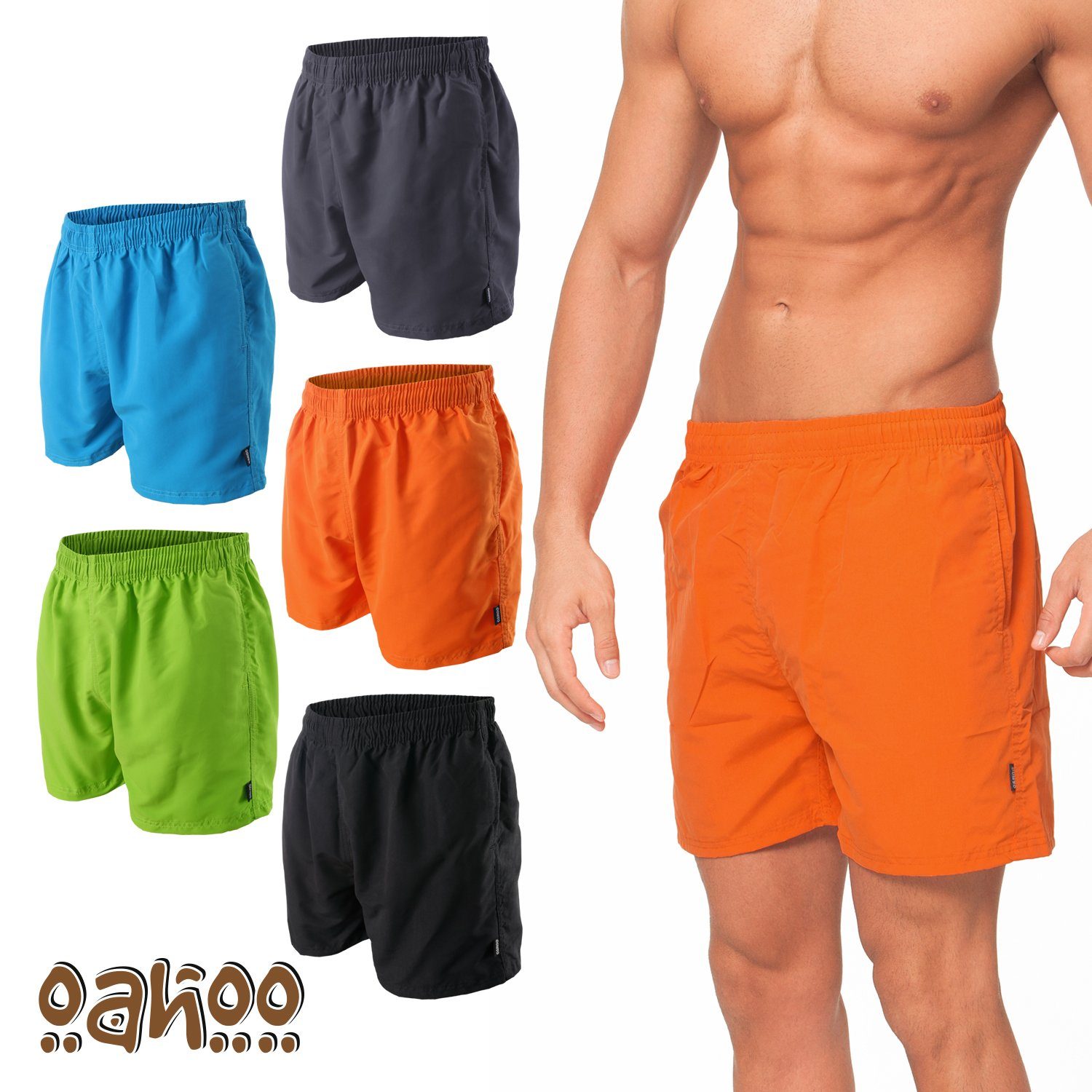 OAHOO Badehose Herren Badeshorts (1 Stück) Badehose mit Mesh-Futter & Taschen – Bild 4 von 4