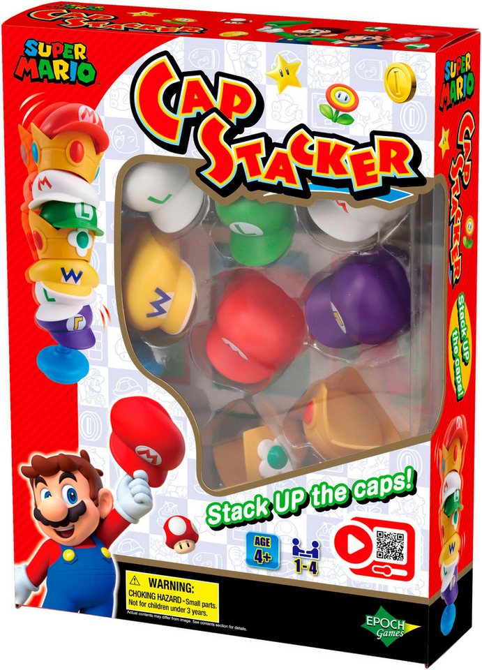 EPOCH Games Spiel Super Mario™ Cap Stacker, Familienspiel