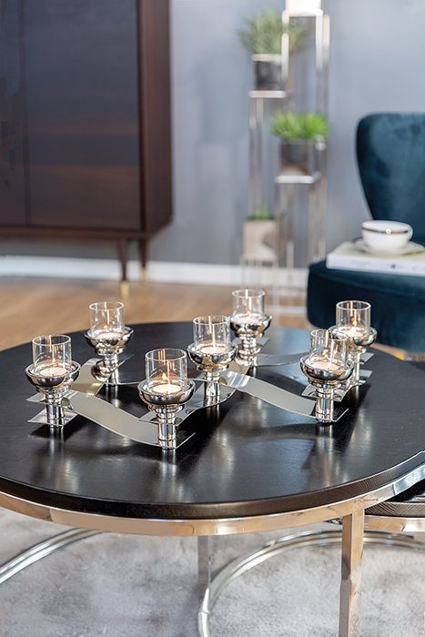 Fink Kerzenleuchter PAREO, Teelichthalter, stellbar individuell rotierende Metall, aus Elemente