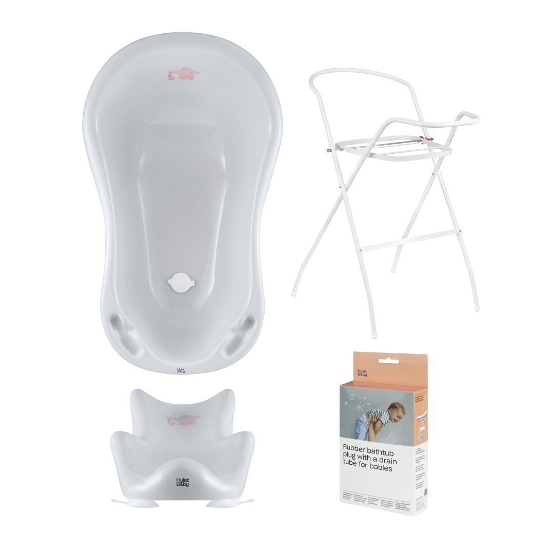 Babybadewanne Badewannen-Set mit TÜV – Wanne, Sitz, Ständer, Ablauf