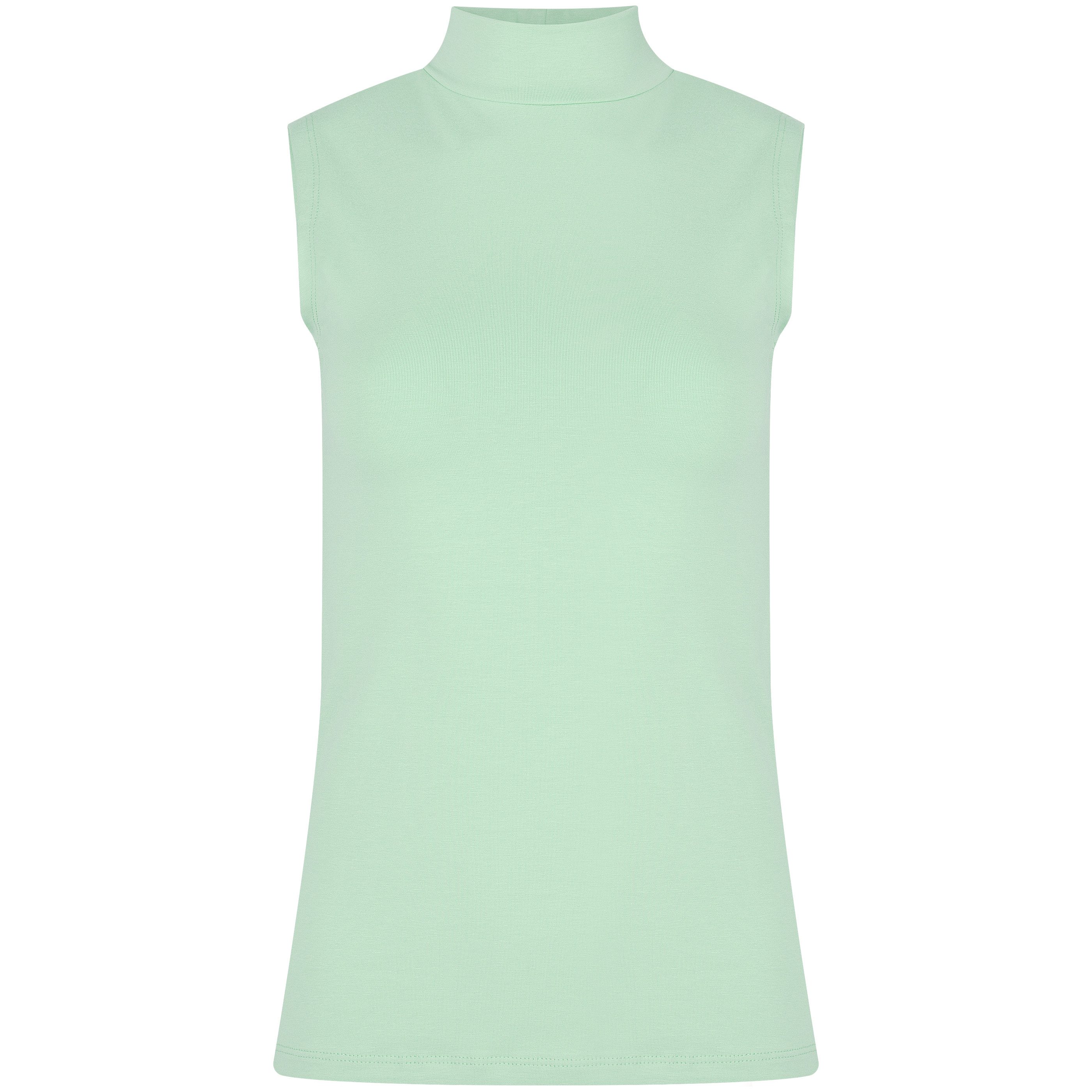 Evoni T-Shirt Basic Shirt ärmellos Halbkragen Tank-Top