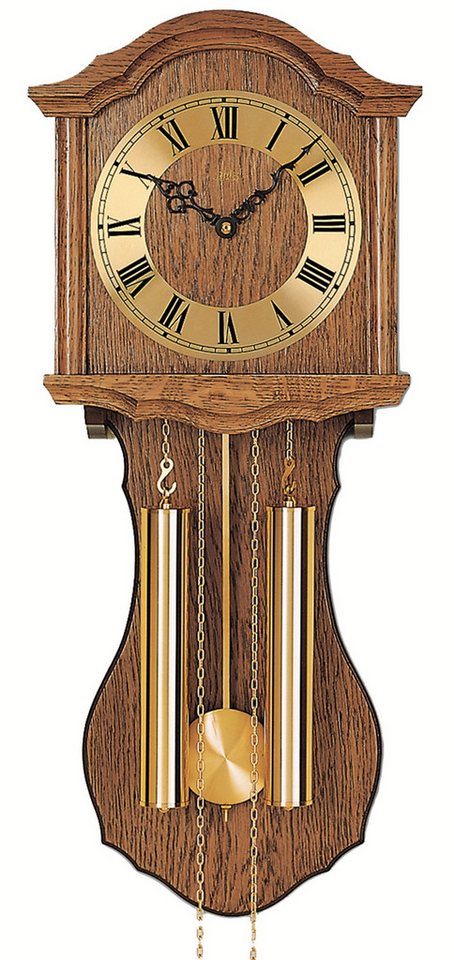 AMS Pendelwanduhr Mechanische Wanduhr mit Gewichten und Pendel Serie 248/4