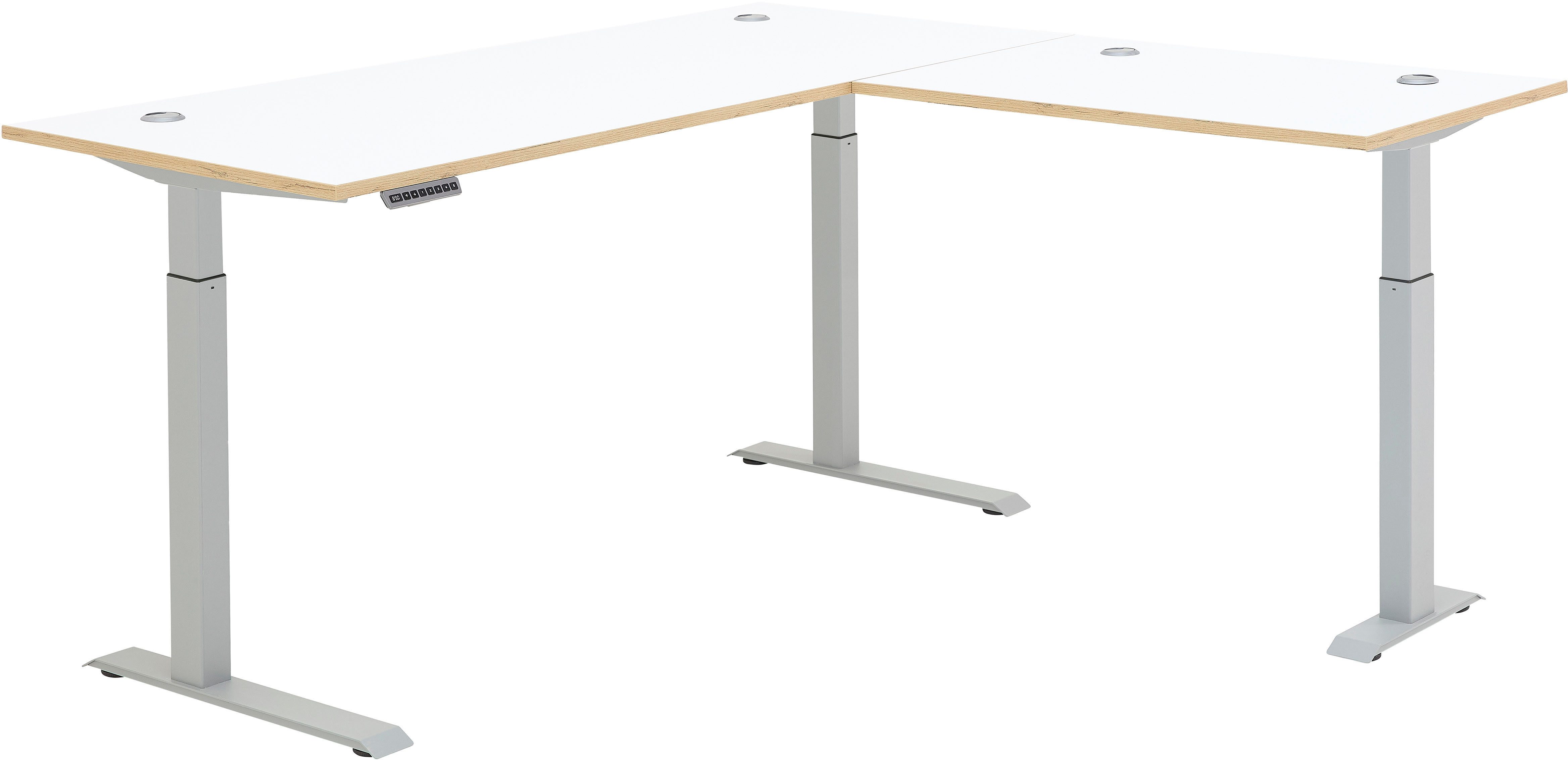 Innostyle Schreibtisch Memphis Eckschreibtisch, 185x72x177cm (B/H/T) (1-St), Soft Touch Oberfläche, Füße justierbar, Memory Funktion