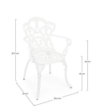 Natur24 Gartenstuhl Victoria 2er Set Stühle 57,5 x 58 x 87,5 cm Aluminium Weiß