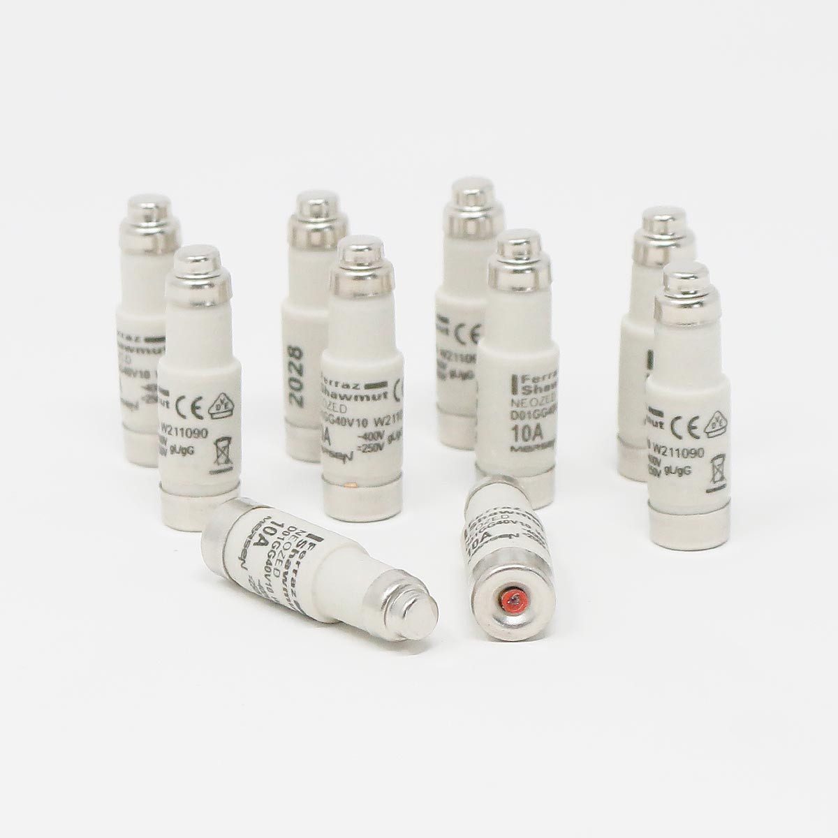 MERSEN Sicherungshalter Neozed-Sicherungseinsatz 10er Pack, 10A rot, D01