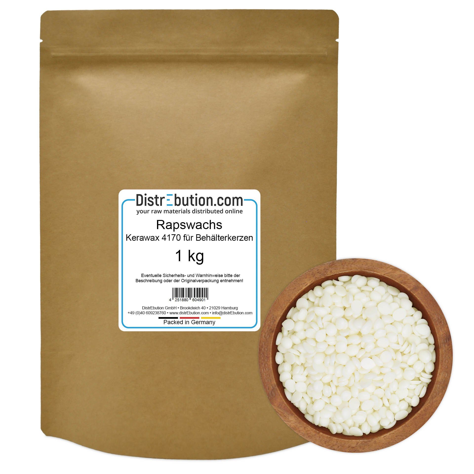 Bastelnaturmaterial Rapswachs Kerawax 4170 1kg für Behälterkerzen Naturwachs Kerzenwachs