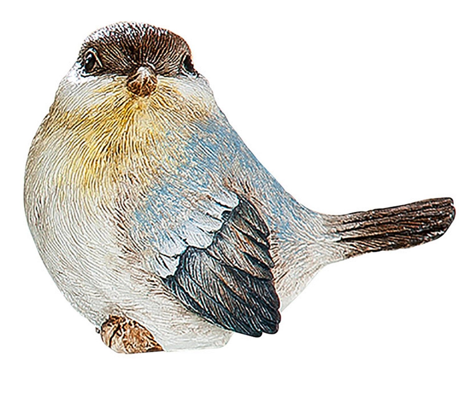 dekojohnson Dekofigur Deko-Vogel Frühlingsdekoration grau blau 5x7x6 cm | Dekofiguren