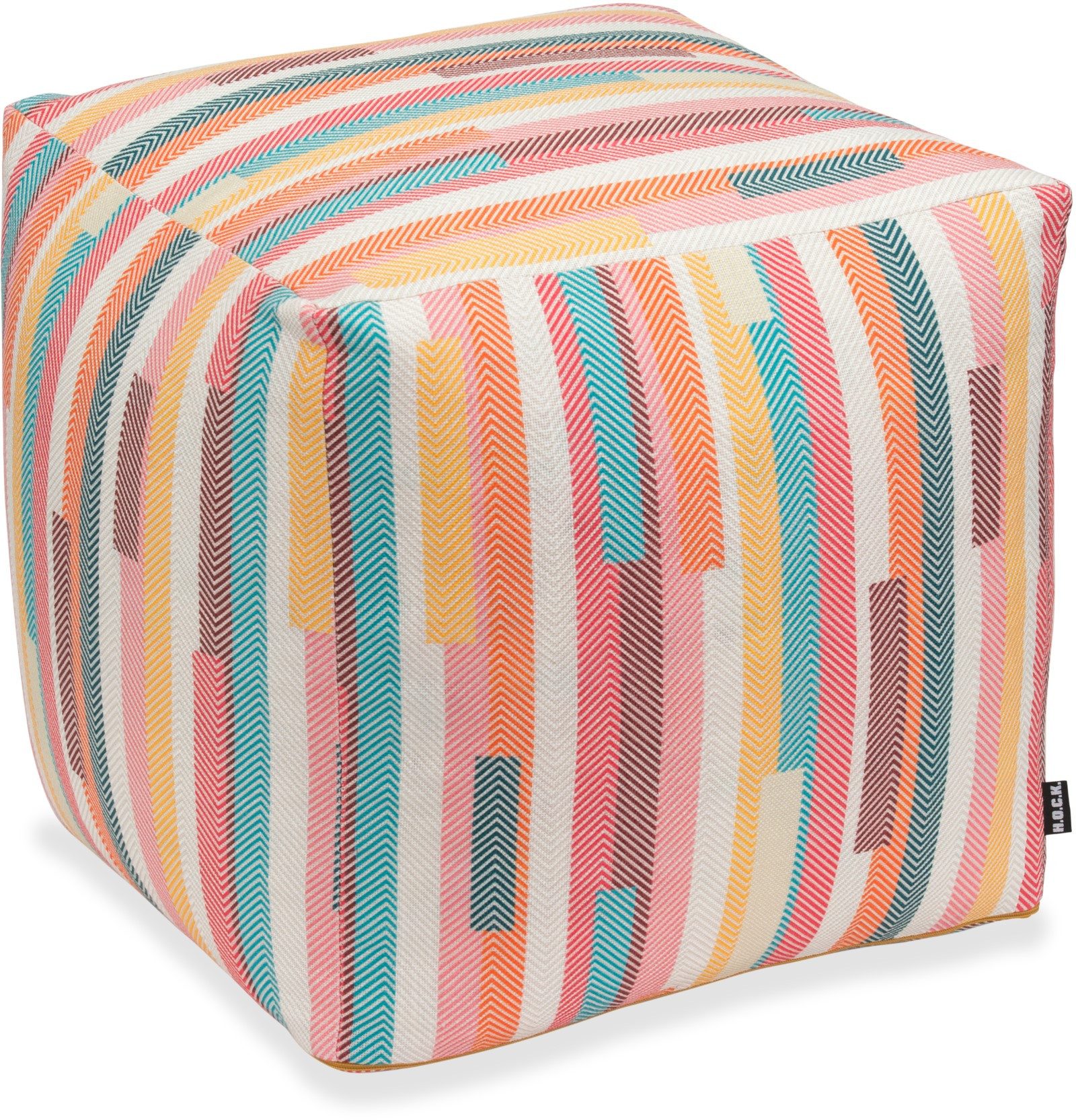 H.O.C.K. Sitzhocker H.O.C.K. Espen Bean Cube Pouf 40x40x40cm rot bunt col. 03, Hocker, Barhocker & Sitzhocker, Schminktischhocker, Wohnzimmer Hocker