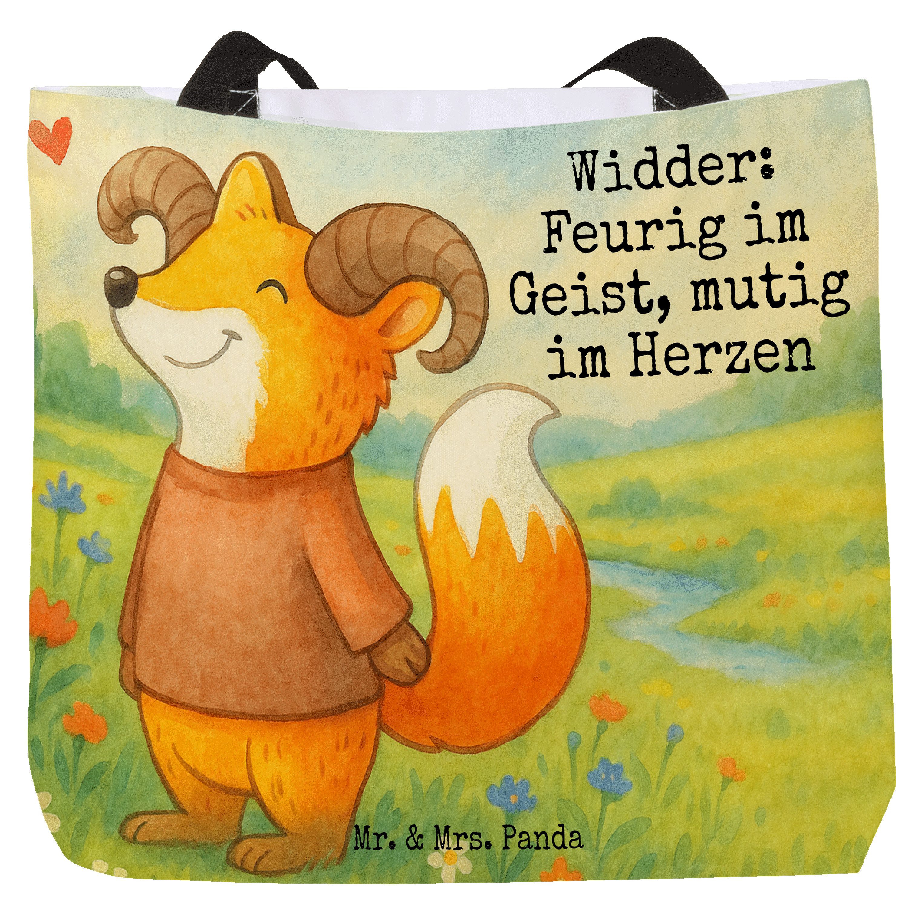 Shopper Widder Astologie Design, Tote Bag, Weiß, Bag, Reisetasche, Geschenk