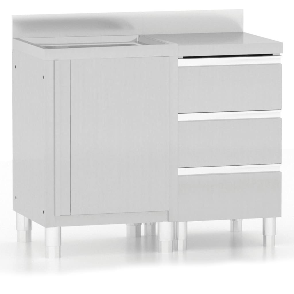 vidaXL Schrankmodule Gastro-Küchenschränke 2 Stk. Edelstahl