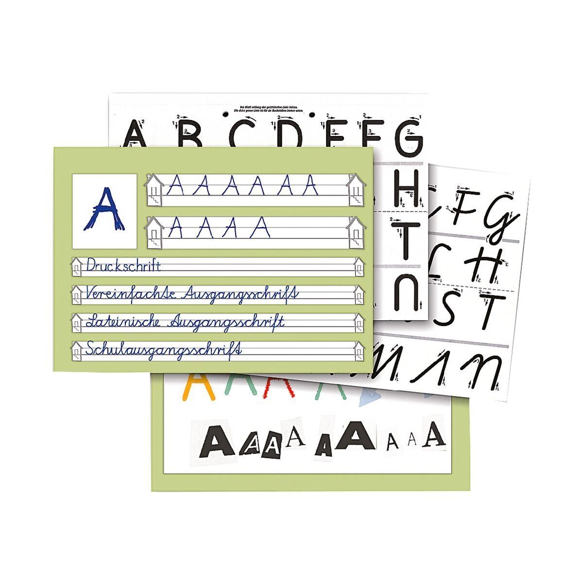 OXFORD Schulheft, Schreiblernheft, A4 quer, liniert (Lineatur SL), gelocht, 16 Blatt
