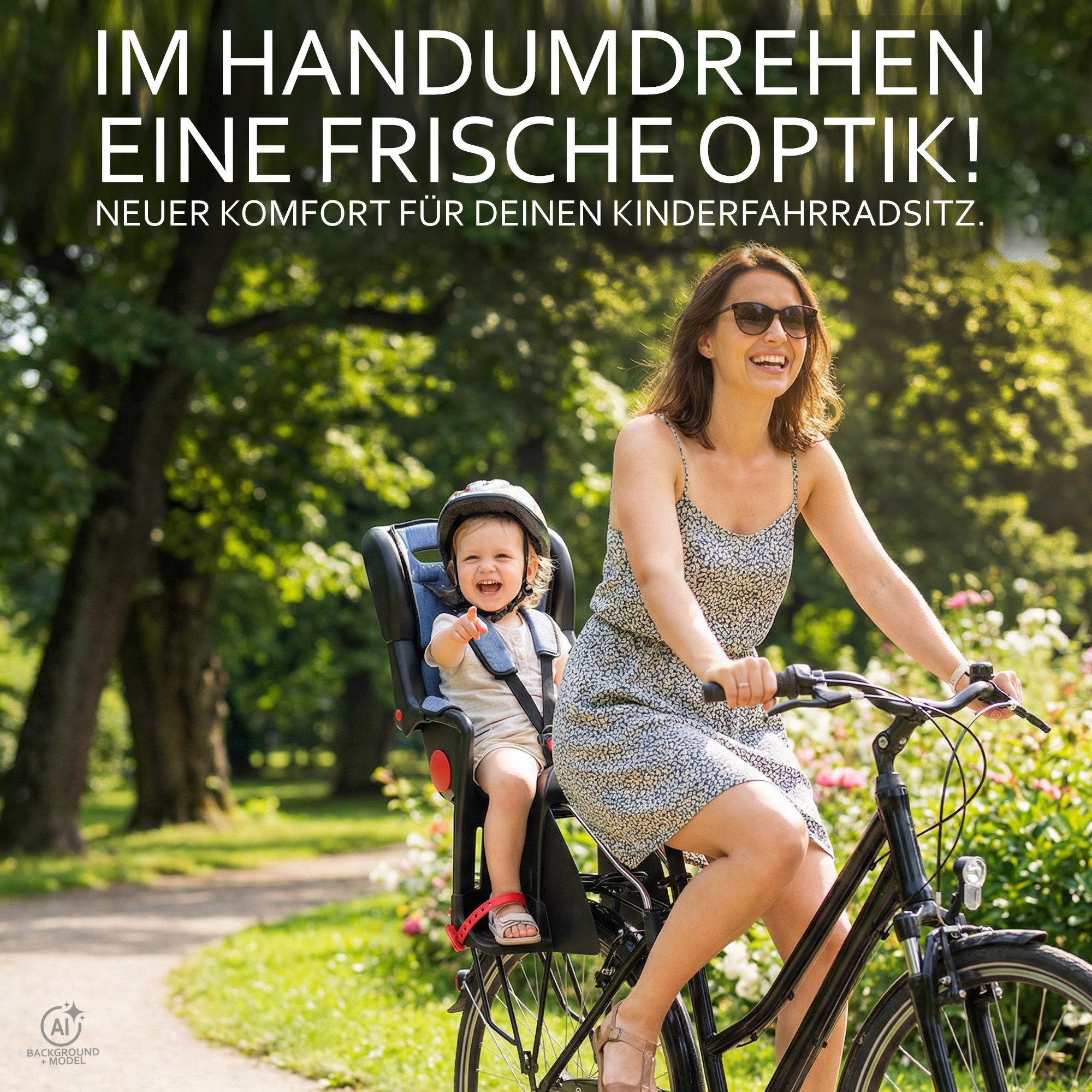 BambiniWelt by Rafael K. Fahrradkindersitz Ersatzbezug Sitzkissen für Fahrradsitz kompatibel mit Römer Jockey M4, ab: 9 Monaten, bis: 5 Jahre