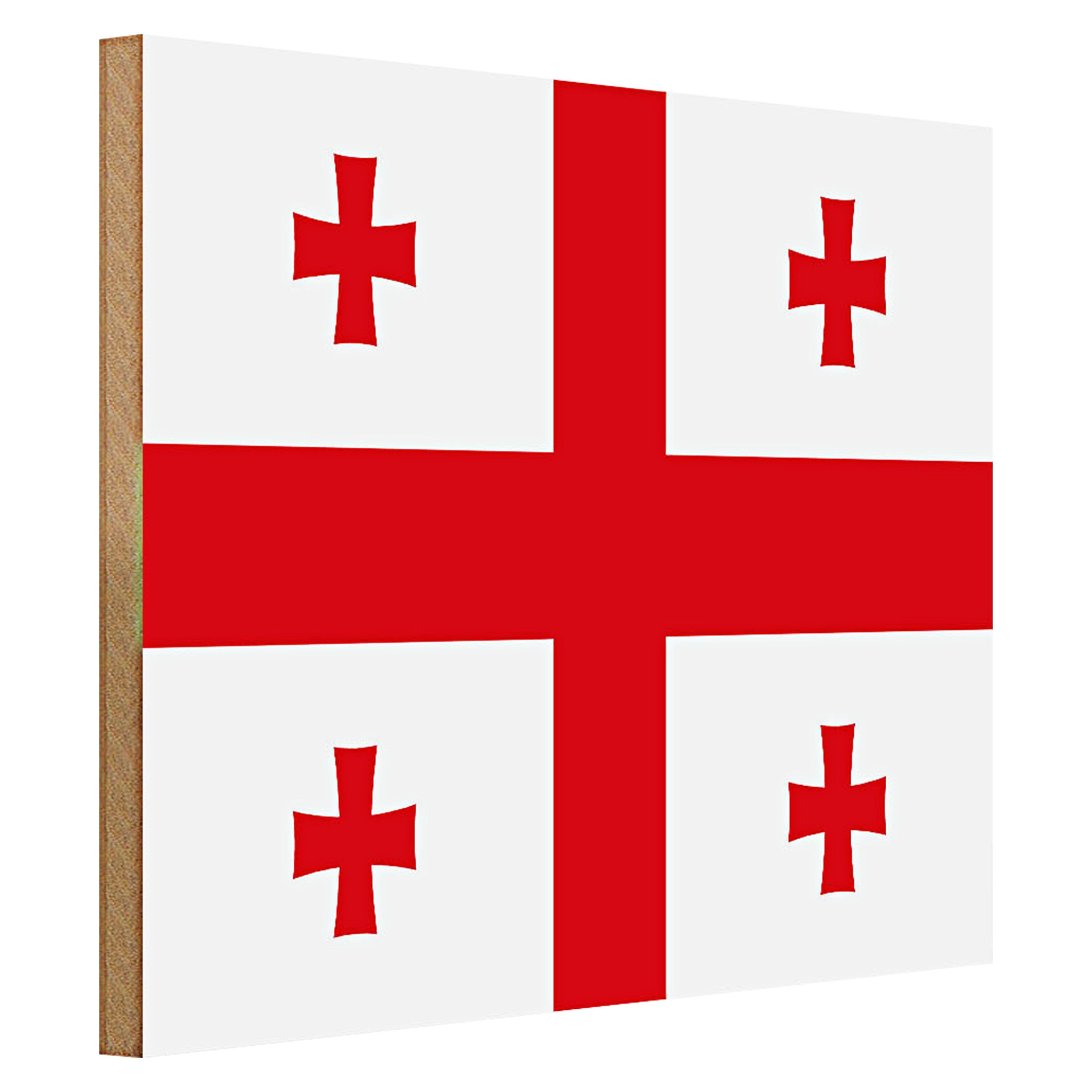 Roomando Holzbild Flagge Georgien 40x30cm Flag of Georgia