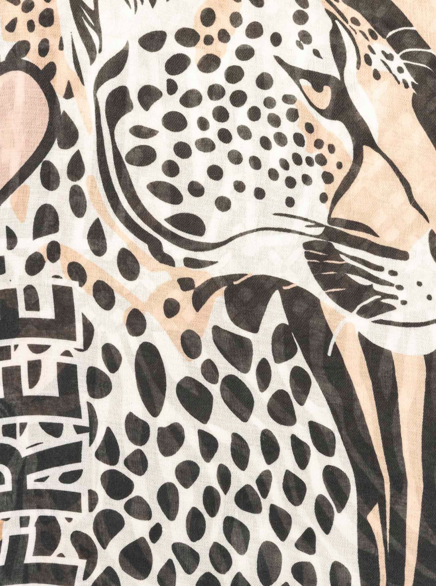 Zwillingsherz Schal "Leo Patch", Mustermix mit Leo, transparent