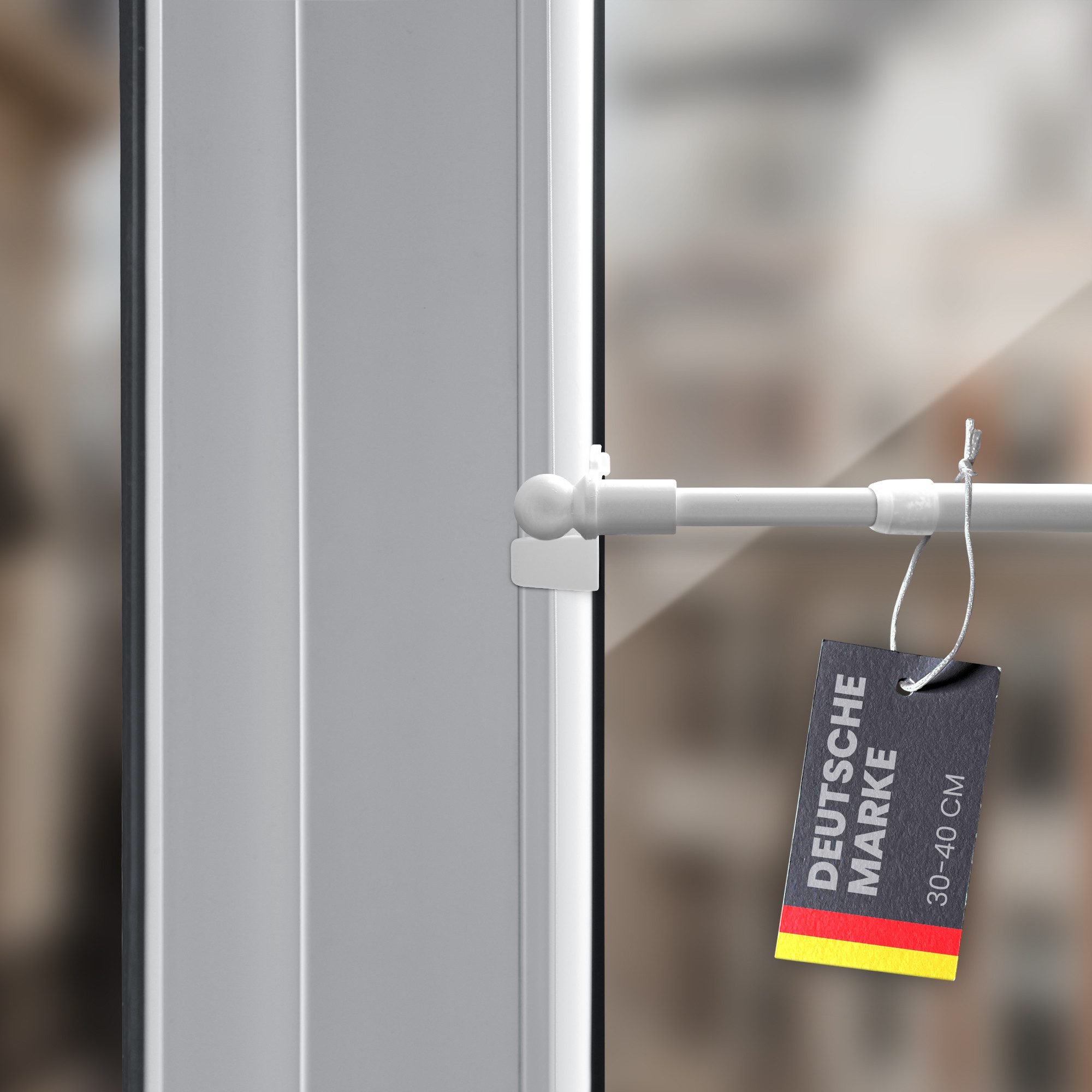 Bestlivings Klemmstange "EASY", Ø 10 mm, 1-läufig, ausdrehbar, ohne Bohren, geklemmt, Metall, für Bistrogardinen, Scheibengardinen, Dekoschals oder saisonale Deko