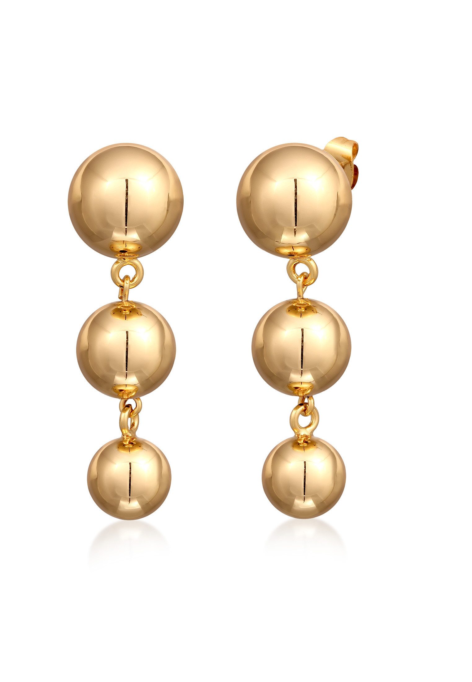 Elli Paar Ohrhänger Ohrstecker im Kugel Design Messing Silberfarben, Kugel günstig online kaufen