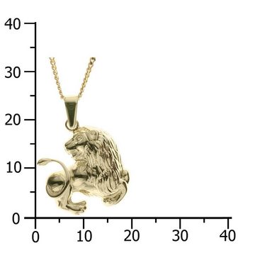 OSTSEE-SCHMUCK Kette mit Anhänger - Tierkreiszeichen Löwe - Gold 333/000 -, (2-tlg)