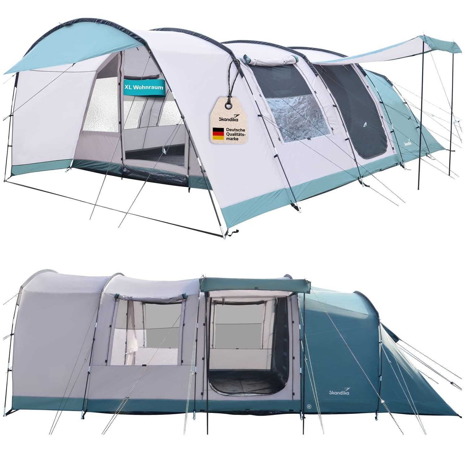 Tunnelzelt Campingzelt, Hafslo 6 XL Sleeper Protect, 2 m Stehhöhe