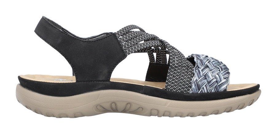 Rieker Riemchensandale, Sommerschuh, Sandalette, Keilabsatz, mit geflochtener Bandage