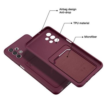 CoolGadget Handyhülle Card Case Handy Tasche für Samsung Galaxy A32 5G 6,5 Zoll, Silikon Schutzhülle mit Kartenfach für Samsung Galaxy A32 5G Hülle