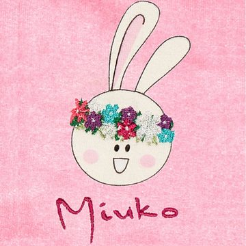 Miuko Hoodie für Mädchen pink, Hoody Jacke mit Reißverschluss, Motiv Blumenkranz 100% Baumwolle, Größen 74 - 128