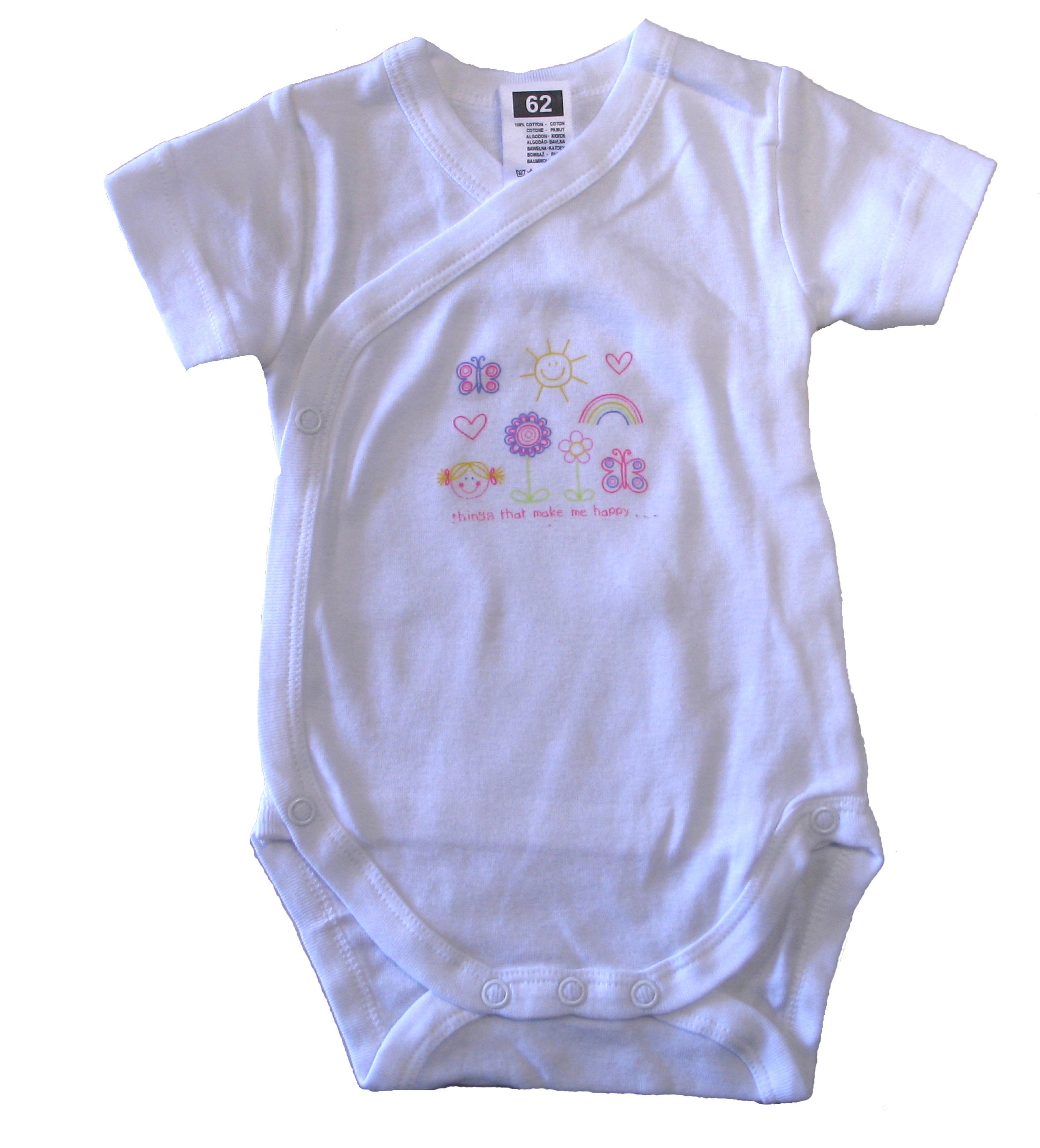 Cocain underwear Kurzarmbody 5 Stück Body Baby Body süsse Babybody Hund Gr. 50 56 62 100% Baumwolle (5-tlg) Druckknöpfe vorn am Bauch und im Schrittbereich