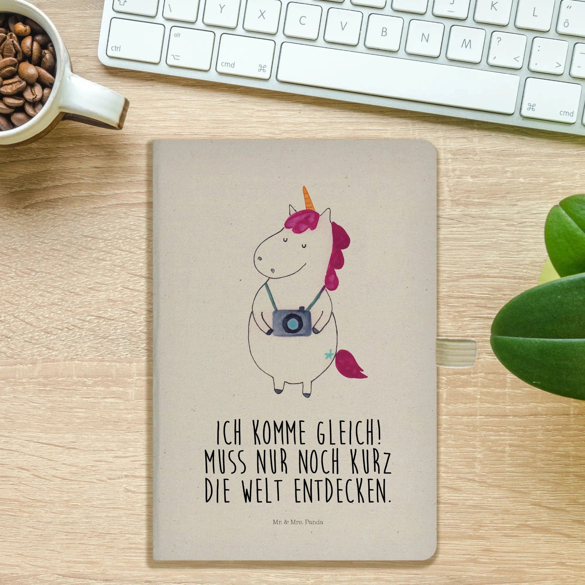 Thumbnail - Mr. & Mrs. Panda Notizbuch Einhorn Fotograf - Transparent - Geschenk, Einhorn Deko, A5 Notizbuch Mr. & Mrs. Panda, Hochw...