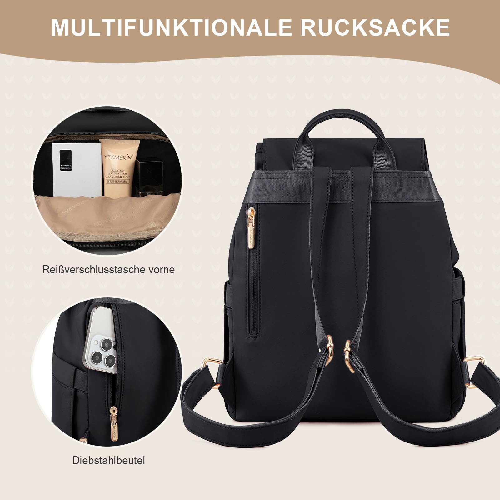 REDOM Rucksack Cityrucksack Reiserucksack Freizeitrucksack Stylischer Rucks günstig online kaufen