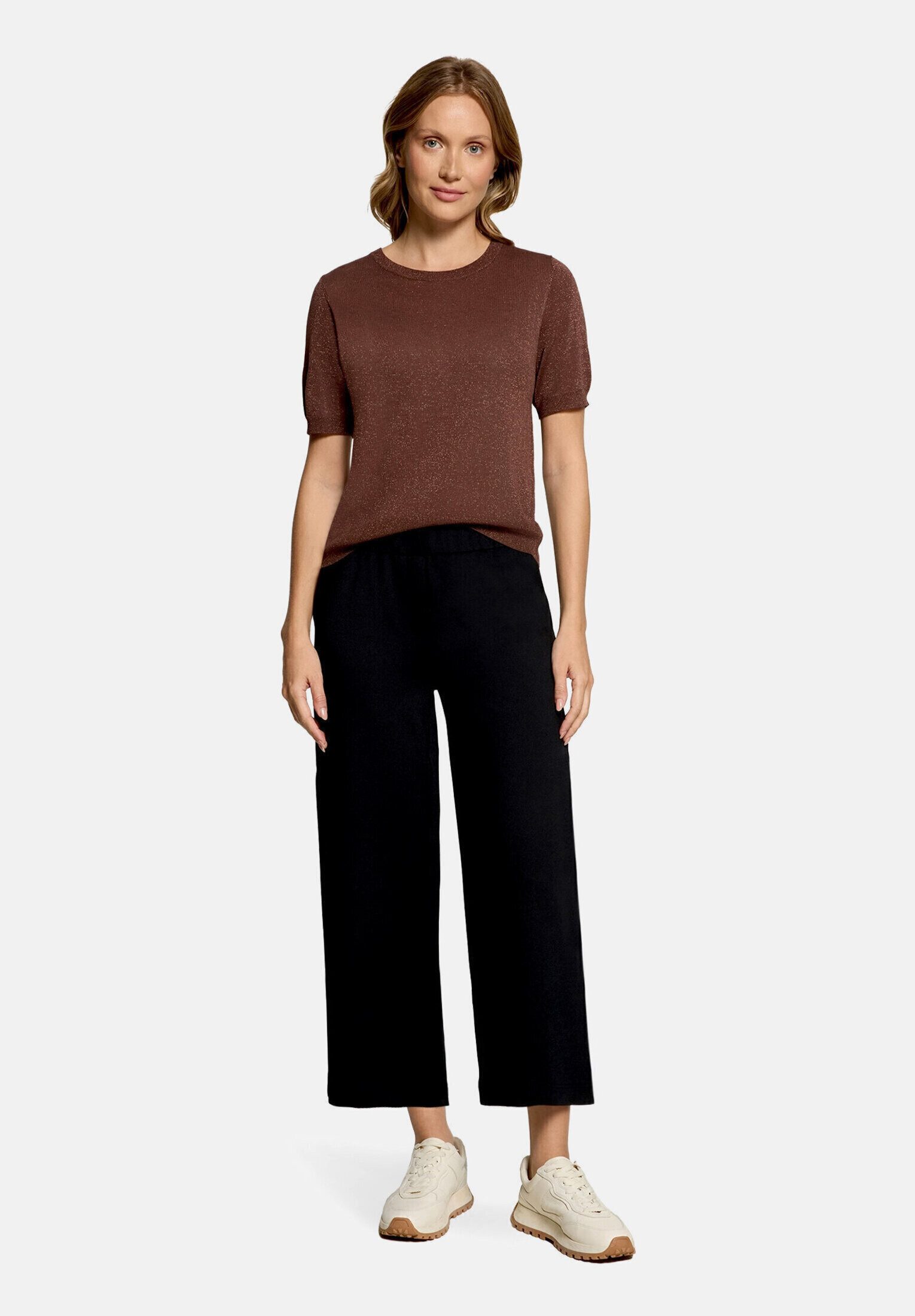 Betty&Co Kurzarmshirt Damen mit Lurexfaden (1-tlg)