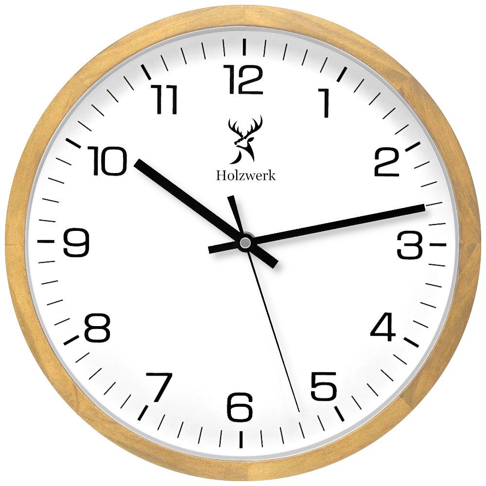 Holzwerk Wanduhr Designer Loft Holz Quarz günstig online kaufen