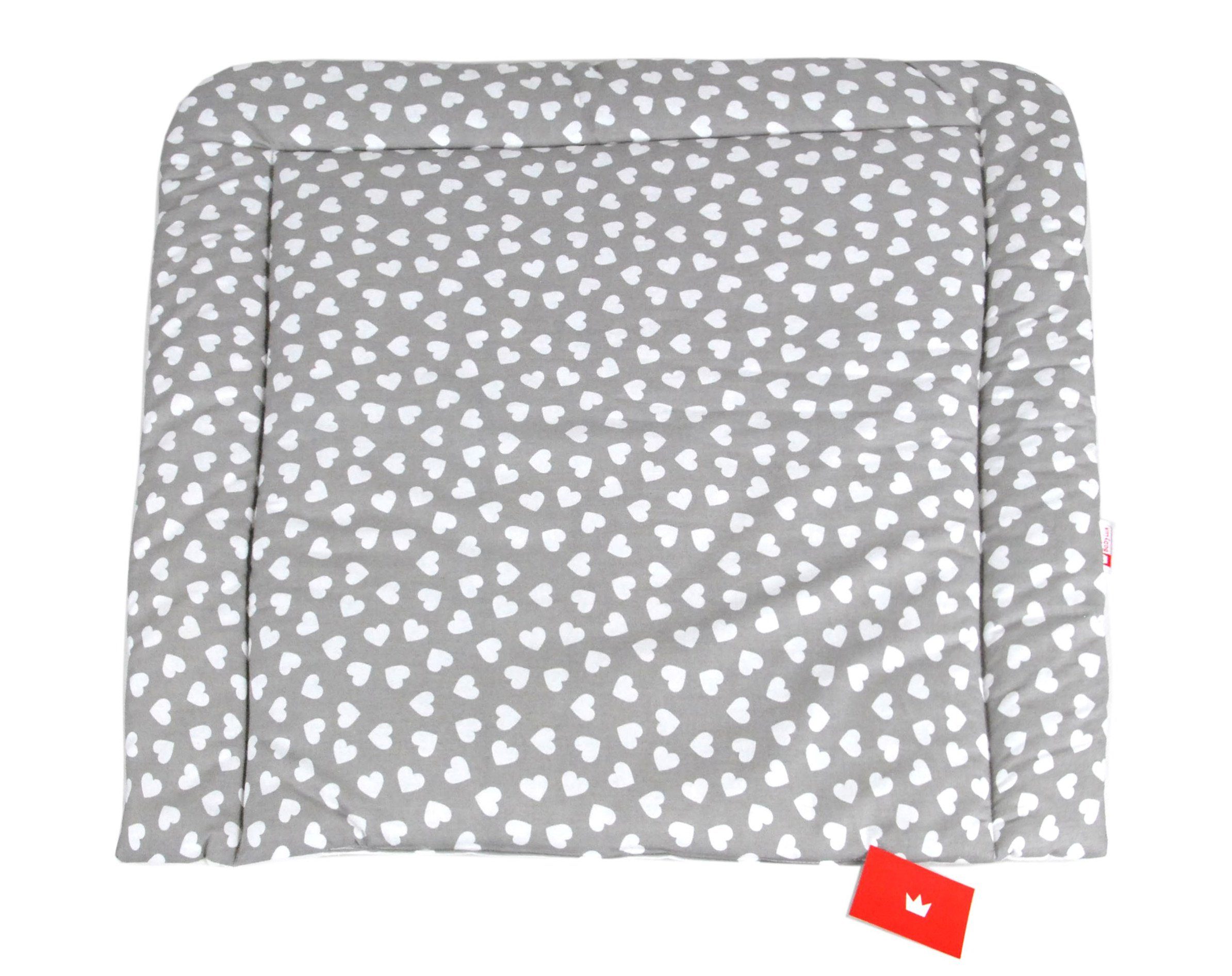 BABYLUX Wickeltischauflage x Herzen BabyLux Grau Wickeltisch cm Baby 80x70, - 95 Wickelauflage 50 70x70 Wickelauflage 50x70 70