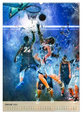 CALVENDO Wandkalender Basketball spektakulär (Premium, hochwertiger DIN A2 Wandkalender 2023, Kunstdruck in Hochglanz)