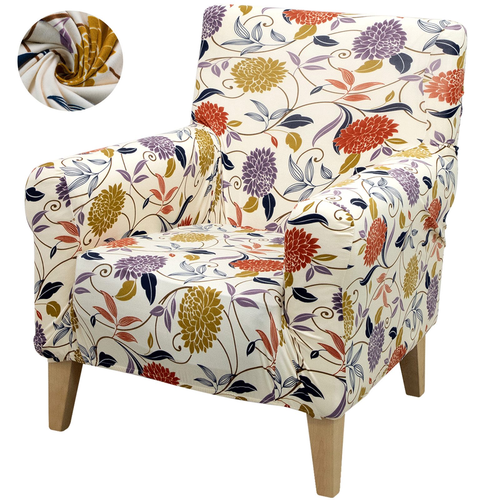 BTTO Sesselhusse Sofabezug Geblümt,Couchbezug 1 Sitzer,Sessel-Schutzhülle, günstig online kaufen
