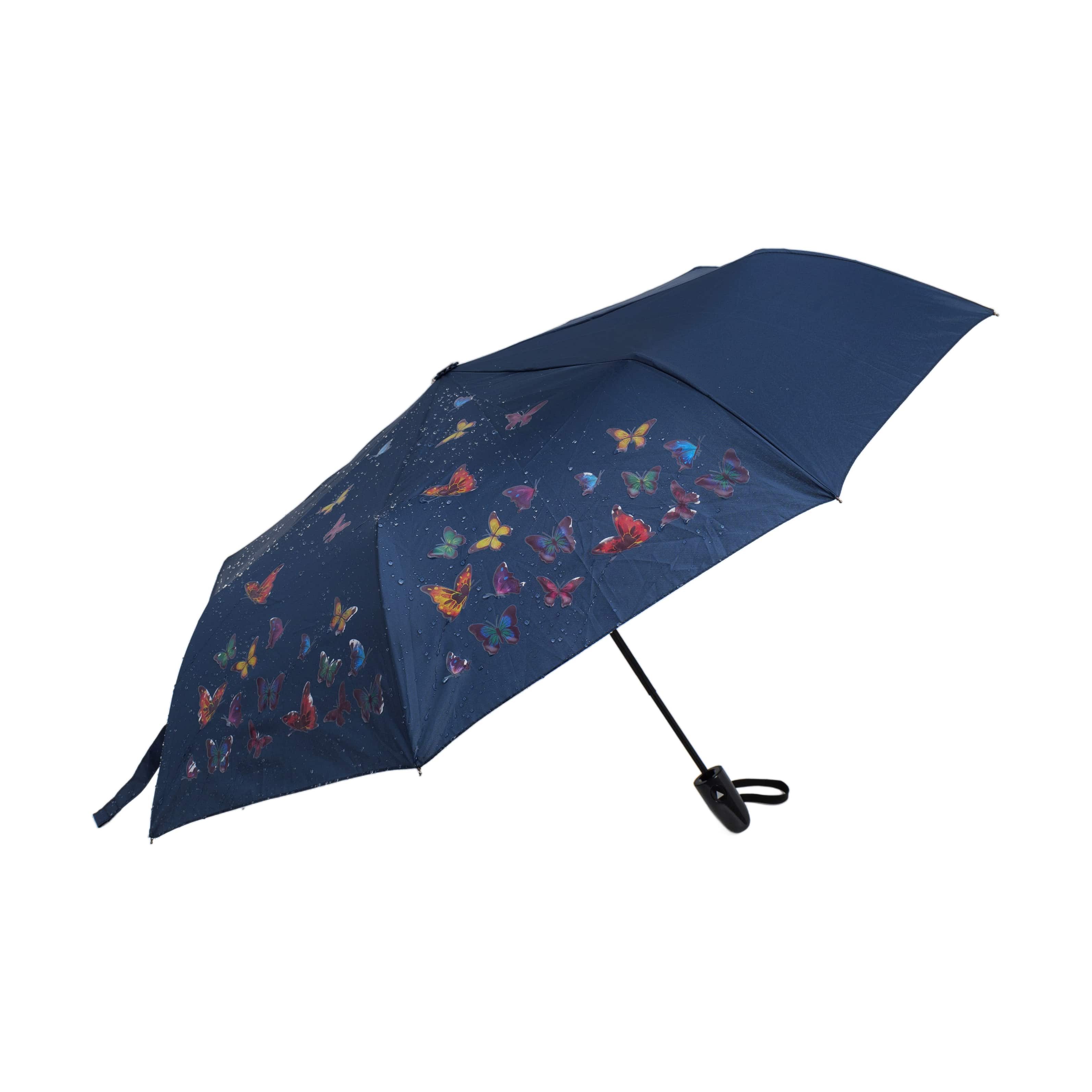 Susino Taschenregenschirm mit farbwechselnde Schmetterlingsmotive ø100cm günstig online kaufen